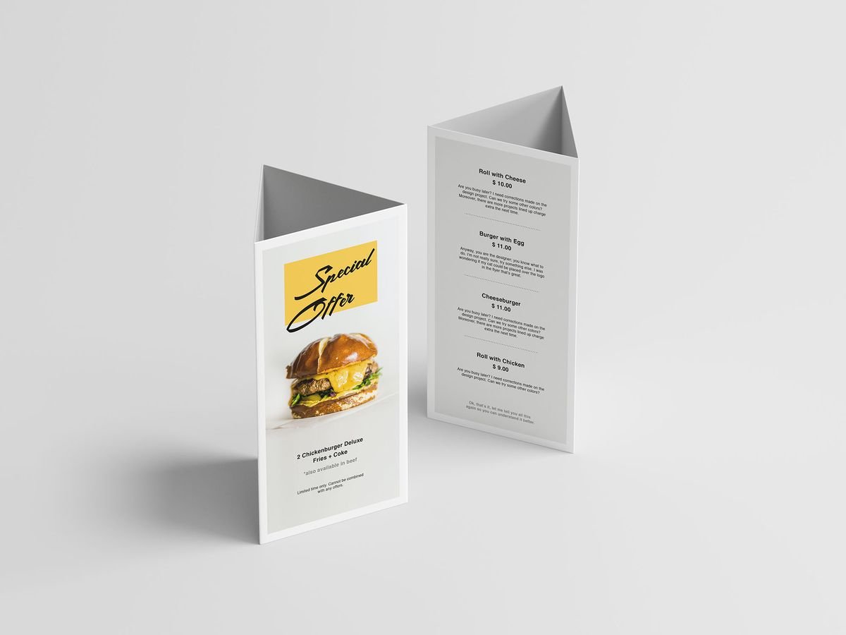 Table Menu Card