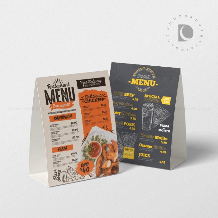 Folded Table Tent Card