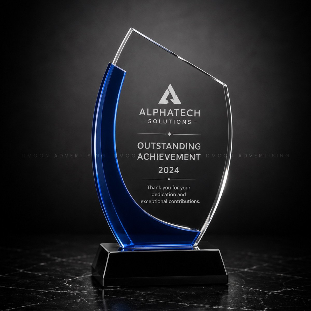 Premium Blue Crystal Trophy