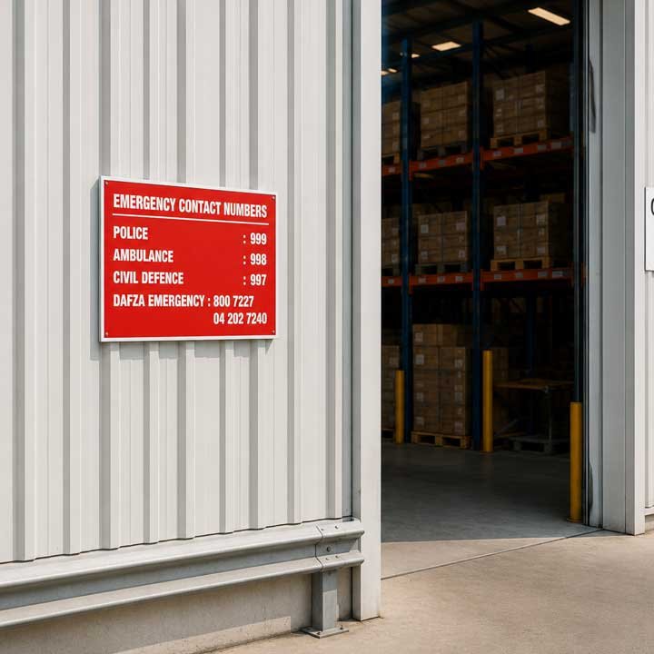 Emergency Contact Numbers Sign