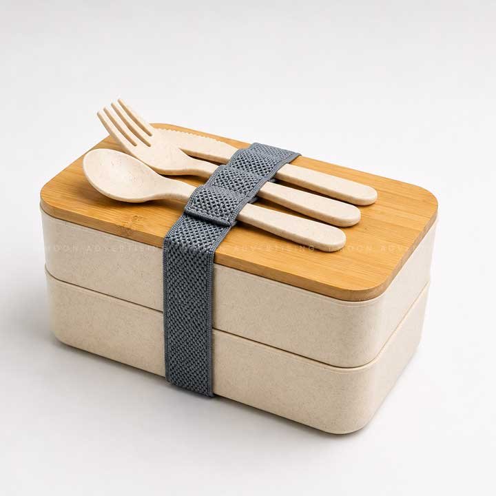 Stainless Steel Lunch Box with Bamboo Lid