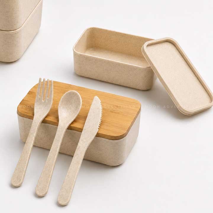 Stainless Steel Lunch Box with Bamboo Lid