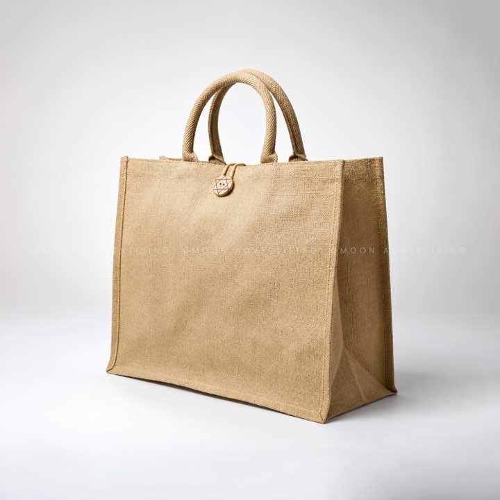 Jute Shopping Bag with Button