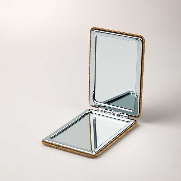 Rectangle Cork Pocket Mirror